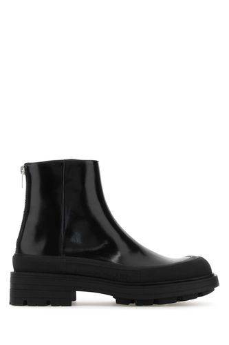 Black Leather Stack Boots - Alexander McQueen - Modalova