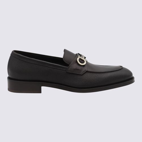 Ferragamo Black Leather Loafers - Ferragamo - Modalova