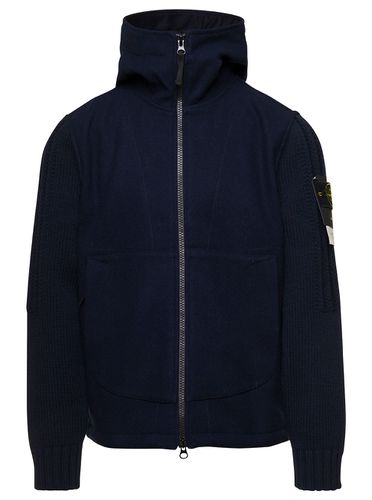 Knit Jacket With Logo Patch In Wool Blend Man - Stone Island - Modalova