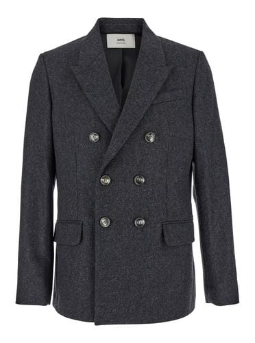 Double-breasted Jacket With Peak Revers In Wool Man - Ami Alexandre Mattiussi - Modalova