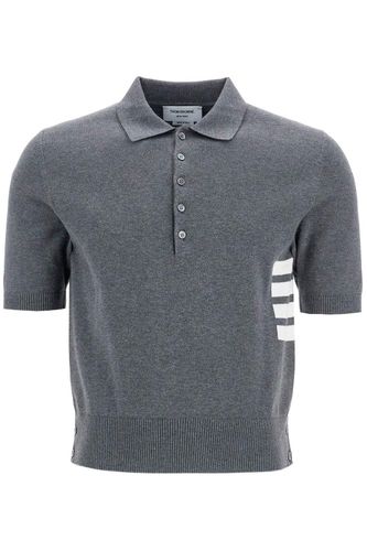 Bar Short-sleeved Knitted Polo Shirt - Thom Browne - Modalova