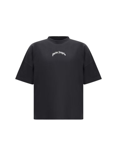 Retro Black Cotton T-shirt - Palm Angels - Modalova