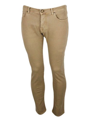 Bard J688 Trousers In Luxury Edition In Soft Woven Cotton With 5 Pockets With Closure Buttons And Special Lacquered Button - Jacob Cohen - Modalova