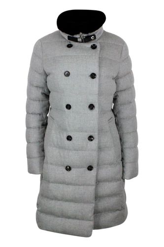 Double-breasted Down Coat Made Of Wool And Cashmere Padded With Soft Goose Down - Moorer - Modalova