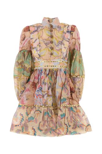 Printed Linen Blend Illustration Mirror Dress - Zimmermann - Modalova