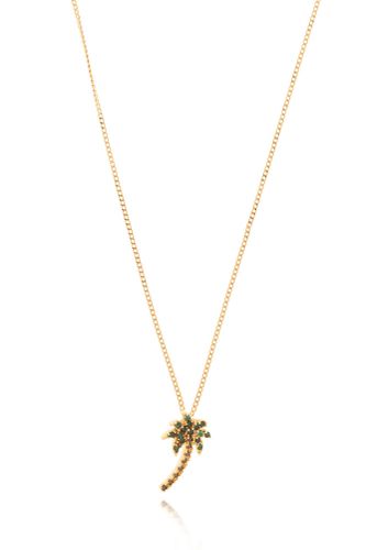 Palm Tree Pendant Rhinestone Embellishment Necklace - Palm Angels - Modalova