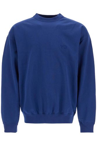 Blue Cotton Crewneck Sweatshirt For Men - Y-3 - Modalova