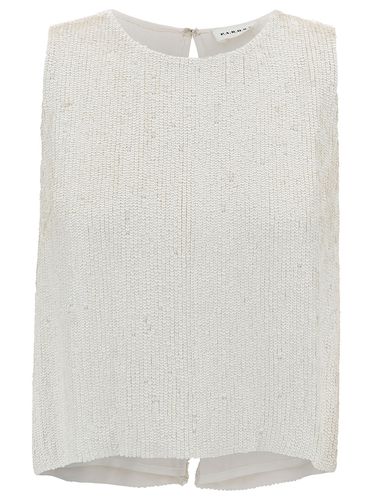 Sleeveless Blouse With All-over Paillettes In Viscose Woman - Parosh - Modalova
