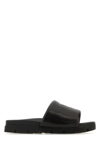 Prada Black Nappa Leather Slippers - Prada - Modalova