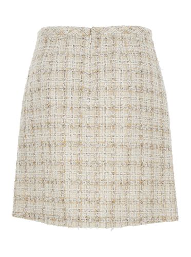 Skirt With Medusa Head Hook In Tweed Woman - Versace - Modalova