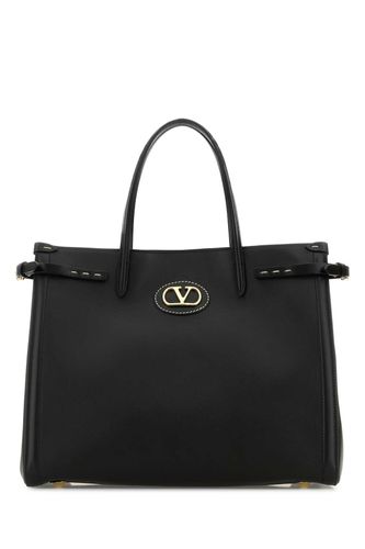 Black Leather Antibes Shopping Bag - Valentino Garavani - Modalova