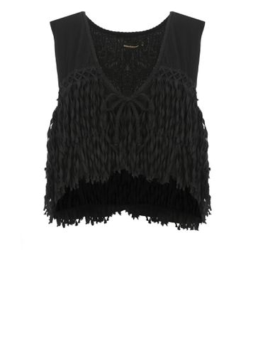 Viscose Top With Fringes - Miss Bikini - Modalova