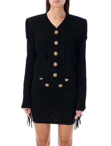 Balmain Fringed Fine Knit Cardigan - Balmain - Modalova