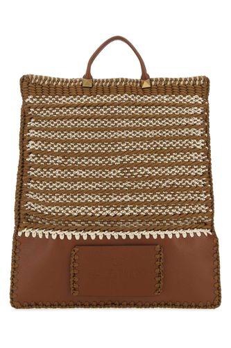 Multicolor Crochet And Leather Shopping Bag - Valentino Garavani - Modalova