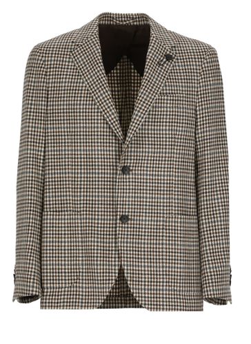 Red And Beige Checkered Jacket - Lardini - Modalova