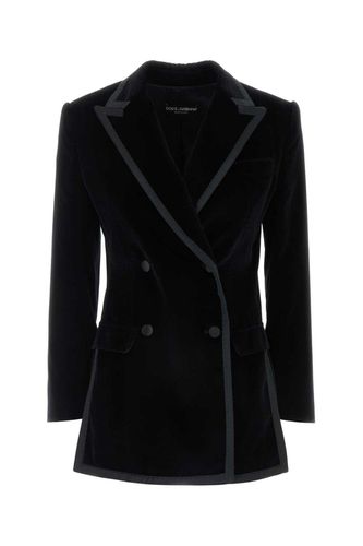 Double Breasted Velvet Blazer - Dolce & Gabbana - Modalova