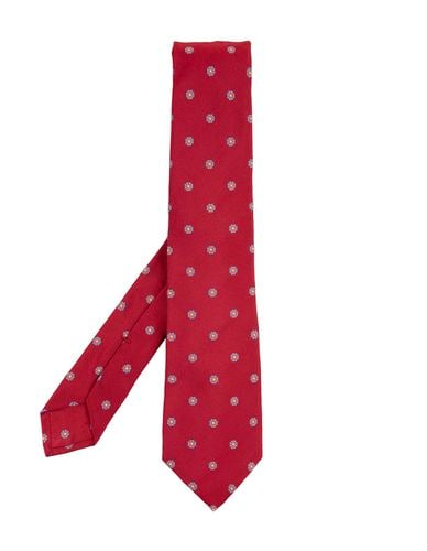 Kiton Red Tie With Flower Pattern - Kiton - Modalova