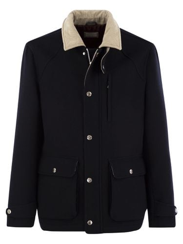 Outerwear In Beaver Double Wool With Corduroy Inserts - Brunello Cucinelli - Modalova