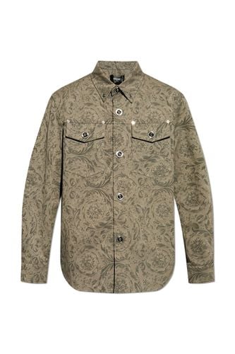 Barocco Jacquard Long-sleeved Overshirt - Versace - Modalova