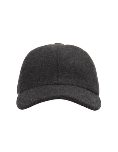 Anthracite Cashmere Felt Baseball Hat - Fedeli - Modalova