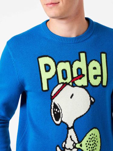 Man Crewneck Sweater With Snoopy Padel Jacquard Snoopy - peanuts Special Edition - MC2 Saint Barth - Modalova