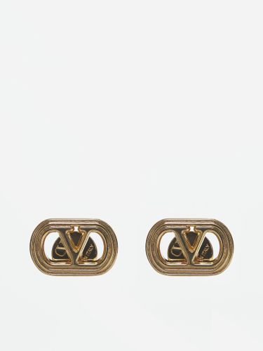 Gold Metal Ovalette Earrings - Valentino Garavani - Modalova