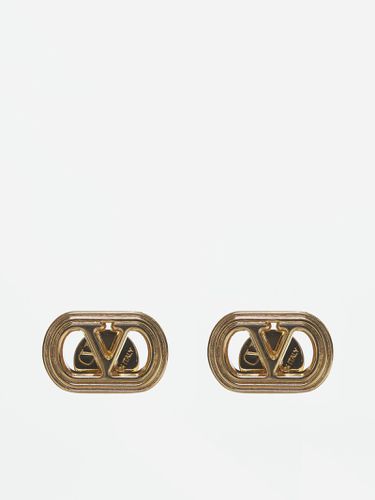 Gold Metal Ovalette Earrings - Valentino Garavani - Modalova