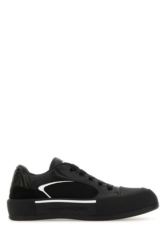 Black Canvas And Leather Plimsoll Sneakers - Alexander McQueen - Modalova