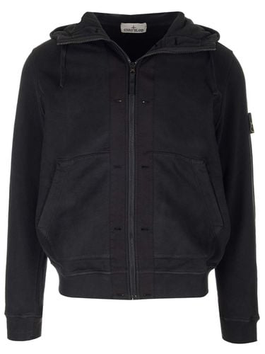 Stone Island Zip-up Cotton Hoodie - Stone Island - Modalova