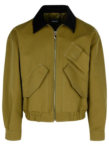 Bomber Jacket In Cotton - Versace - Modalova