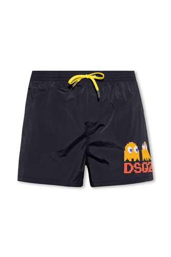 X Pac-man Drawstring Swim Shorts - Dsquared2 - Modalova