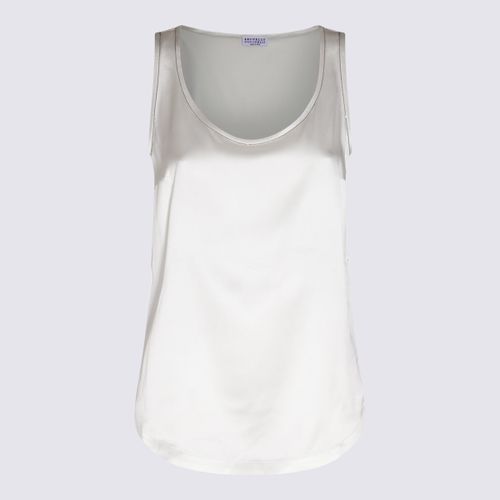 Brunello Cucinelli White Silk Top - Brunello Cucinelli - Modalova