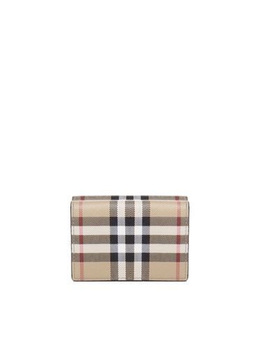 Leather Wallet With Vintage Check Pattern - Burberry - Modalova