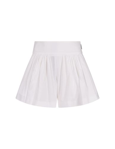 MSGM Flared Shorts In White Poplin - MSGM - Modalova