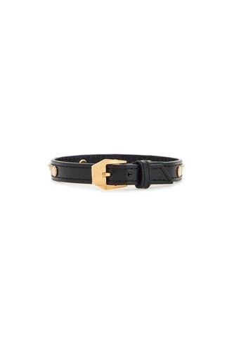 Medusa Studded Leather Bracelet - Versace - Modalova