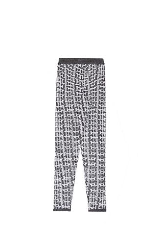 Monogram Pattern Back Zip Leggings - Balmain - Modalova