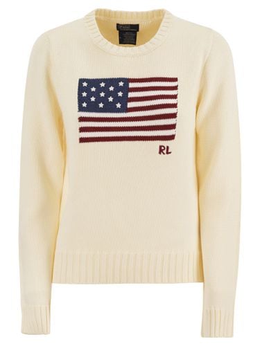 Flag Embroidered Knit Sweatshirt - Polo Ralph Lauren - Modalova