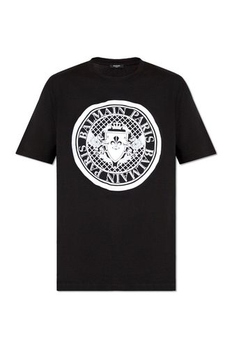 Logo Printed Crewneck T-shirt - Balmain - Modalova