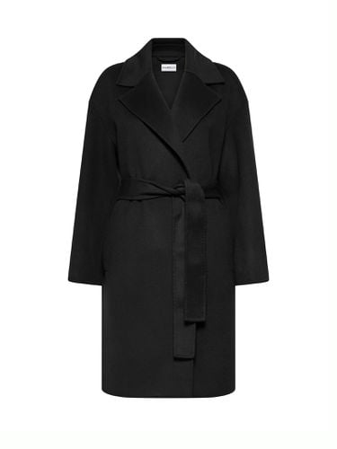 Marella Black Long Coat With Belt - Marella - Modalova