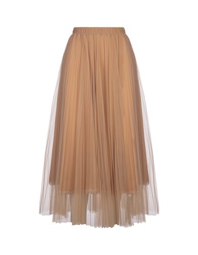 Beige Tulle Midi Skirt - Ermanno Scervino - Modalova