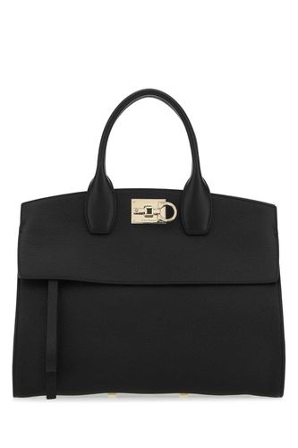 Black Leather Studio Handbag - Ferragamo - Modalova