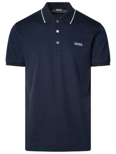 Zegna Polo Shirt In Blue Cotton - Zegna - Modalova