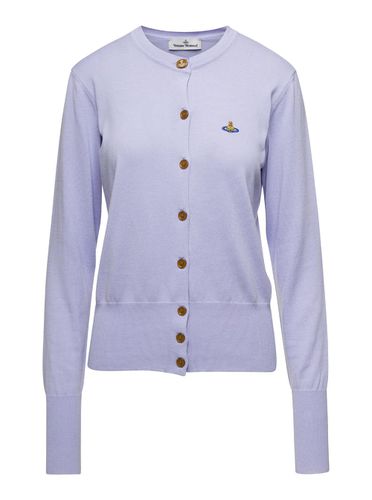 Lillac Cardigan With Signature Embroidered Orb Logo In Cotton Woman - Vivienne Westwood - Modalova