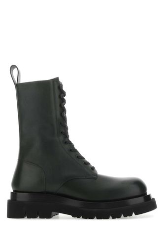 Bottle Green Leather Lug Ankle Boots - Bottega Veneta - Modalova