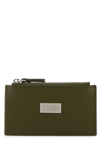 Khaki Leather Card Holder - MM6 Maison Margiela - Modalova