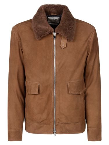 Suede Zip Jacket Shearling Collar - Valstar - Modalova