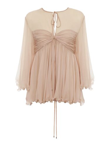 Pleated Top In Silk Mousseline - Chloé - Modalova