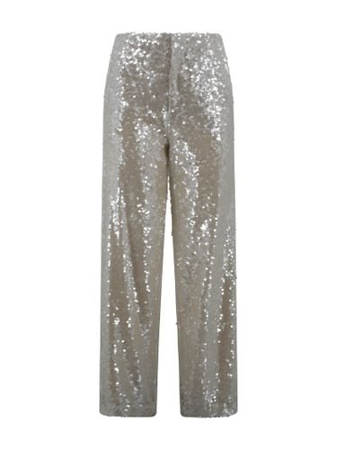 White Wide Leg Pants With All-over Sequins In Acetate Fabric Woman - Philosophy di Lorenzo Serafini - Modalova