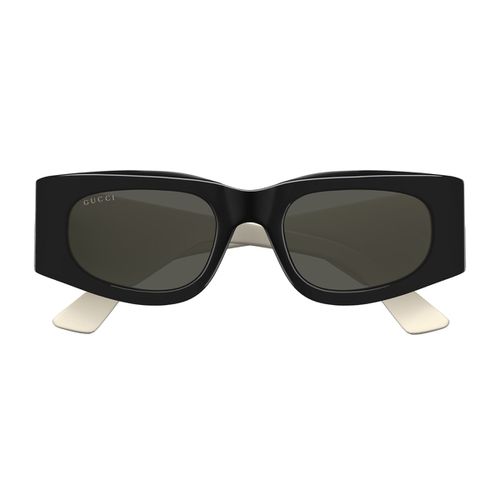 Gucci Gg1664s Linea Gg Logo 001 Black Ivory Grey Sunglasses - Gucci Eyewear - Modalova