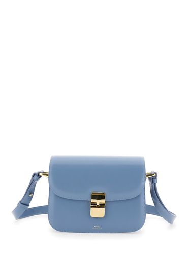 A. P.C. grace Small Light Blue Shoulder Bag With Flap And Adjustable Shoulder Strap In Leather Woman - A.P.C. - Modalova